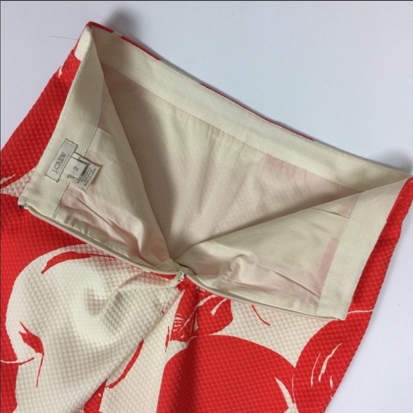 J. Crew Big Apple Postage Orange Cream Mini Skirt Size 2 NWOT - Picture 6 of 8